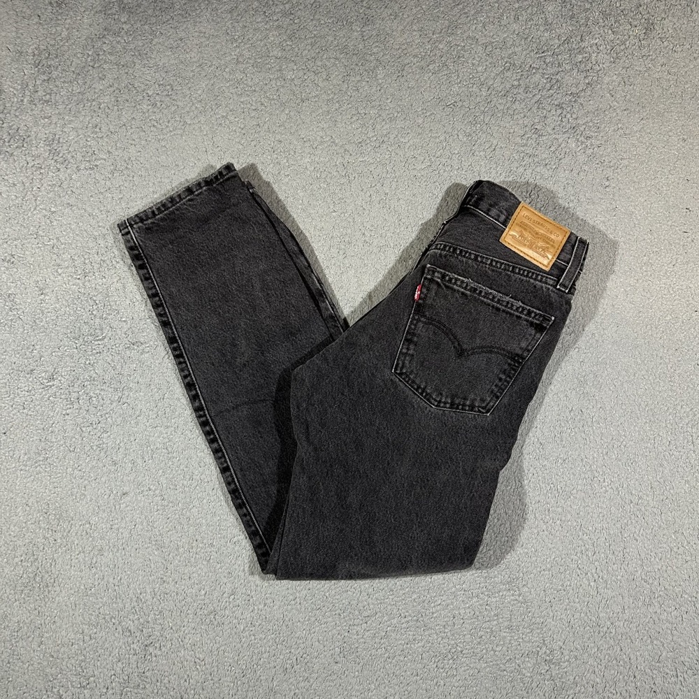 Levi's Premium Middy Straight Leg Jeans Womens 26 Charcoal Black Mid Rise #3762